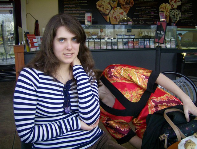 Es and Meg hiding