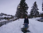 The buses stopped running so we are walking to Safeway to get food. This is actually the easy part. Later we were trudging through  unshoveled unwalked sidewalks.